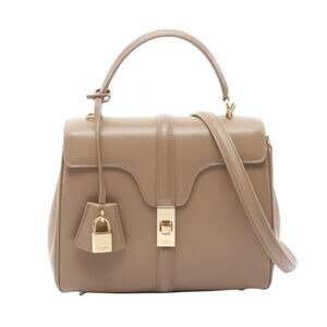 Celine Seize handbag leather gray beige